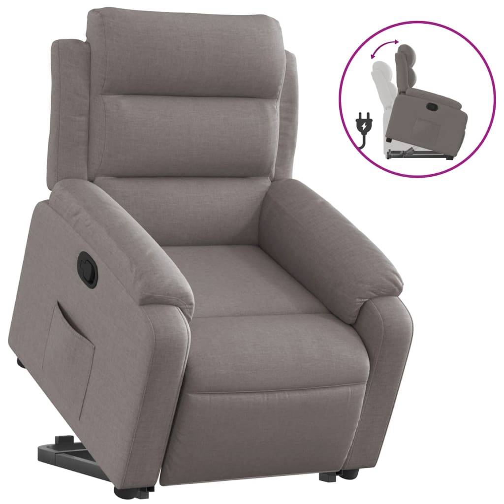 vidaXL Relaxsessel mit Aufstehhilfe Taupe Stoff
