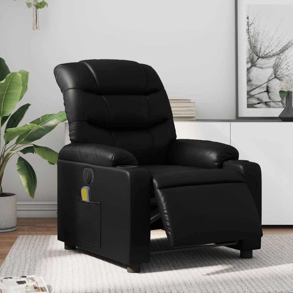 vidaXL Massagesessel Elektrisch Schwarz Kunstleder
