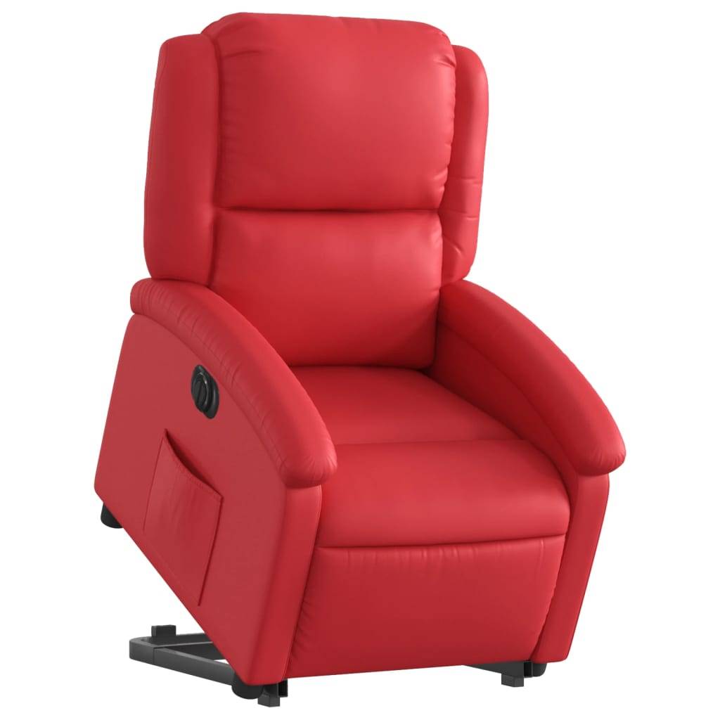 vidaXL Relaxsessel mit Aufstehhilfe Elektrisch Rot Kunstleder