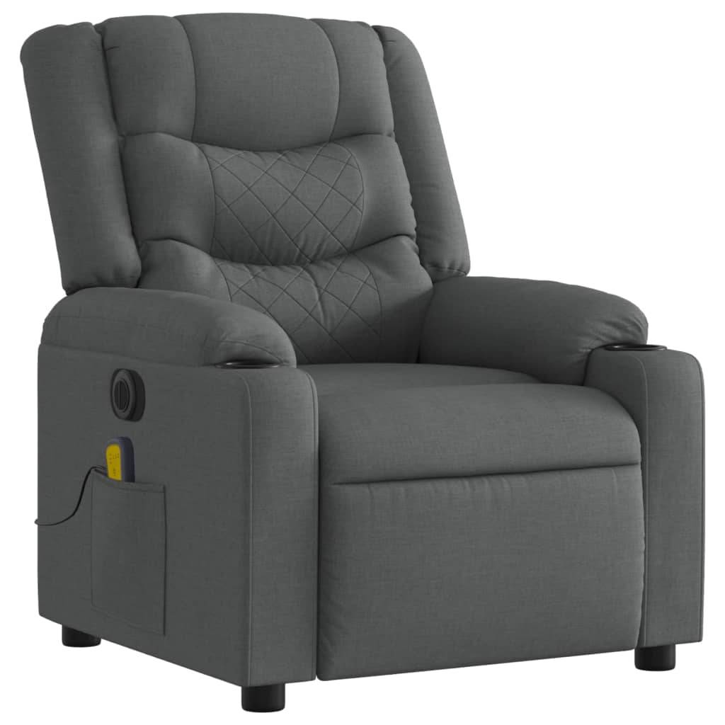 vidaXL Massagesessel Elektrisch Dunkelgrau Stoff