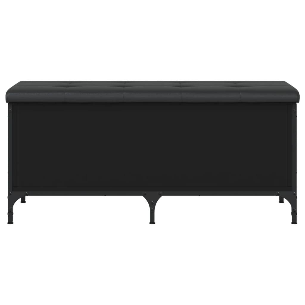 vidaXL Sitzbank mit Stauraum Schwarz 102x42x45 cm Holzwerkstoff