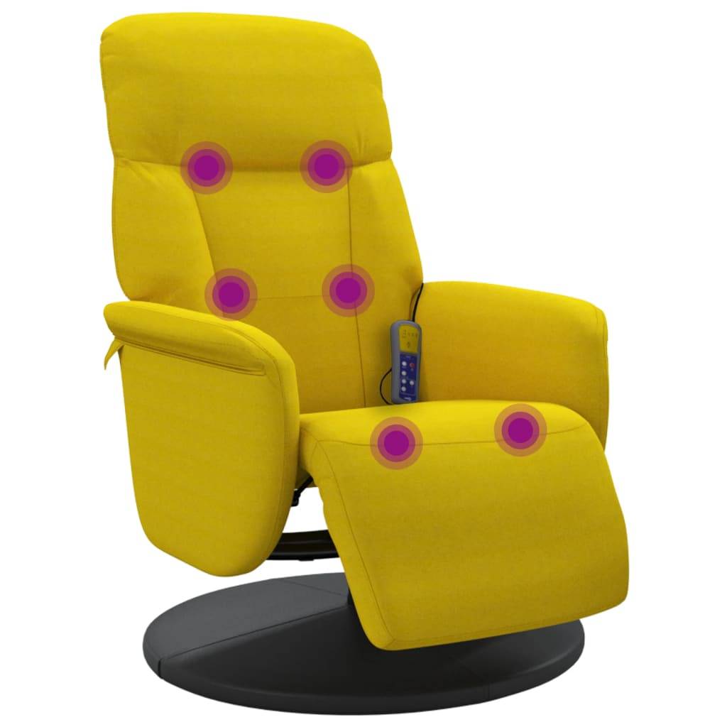 vidaXL Massagesessel mit Fußteil Gelb Samt
