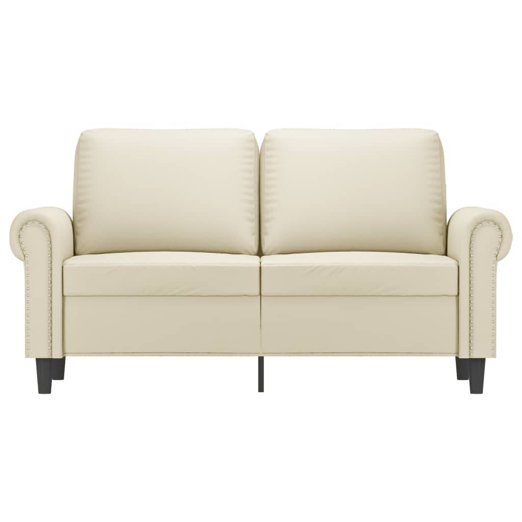 vidaXL 2-Sitzer-Sofa Creme 120 cm Kunstleder