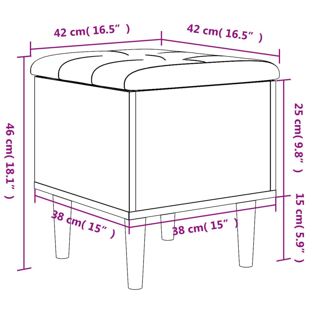 vidaXL Sitzbank mit Stauraum Sonoma-Eiche 42x42x46 cm Holzwerkstoff