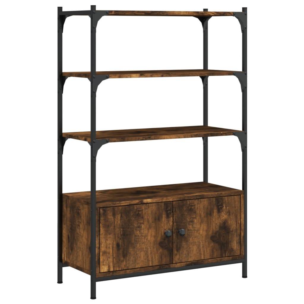vidaXL Bücherregal 3 Fächer Räuchereiche 70x30x109,5 cm Holzwerkstoff