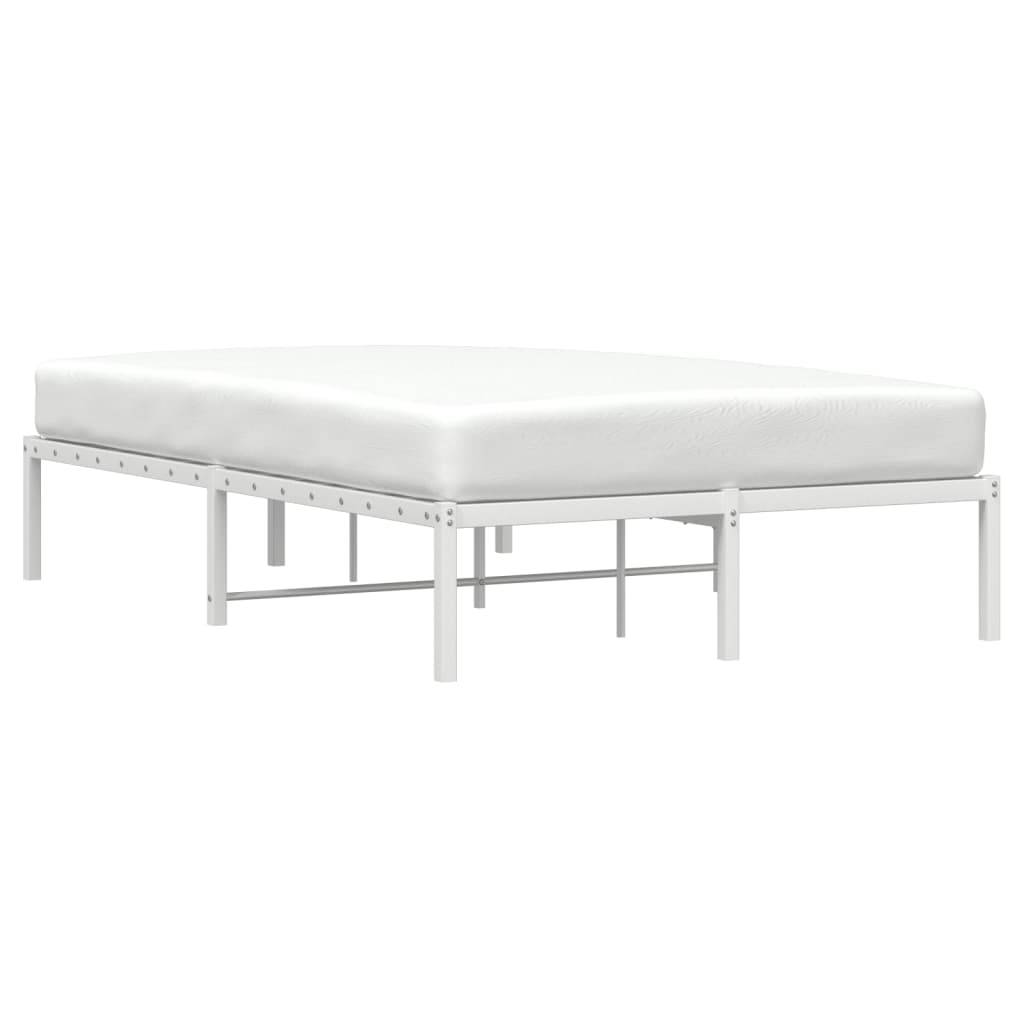 vidaXL Bettgestell Metall Weiß 120x190 cm