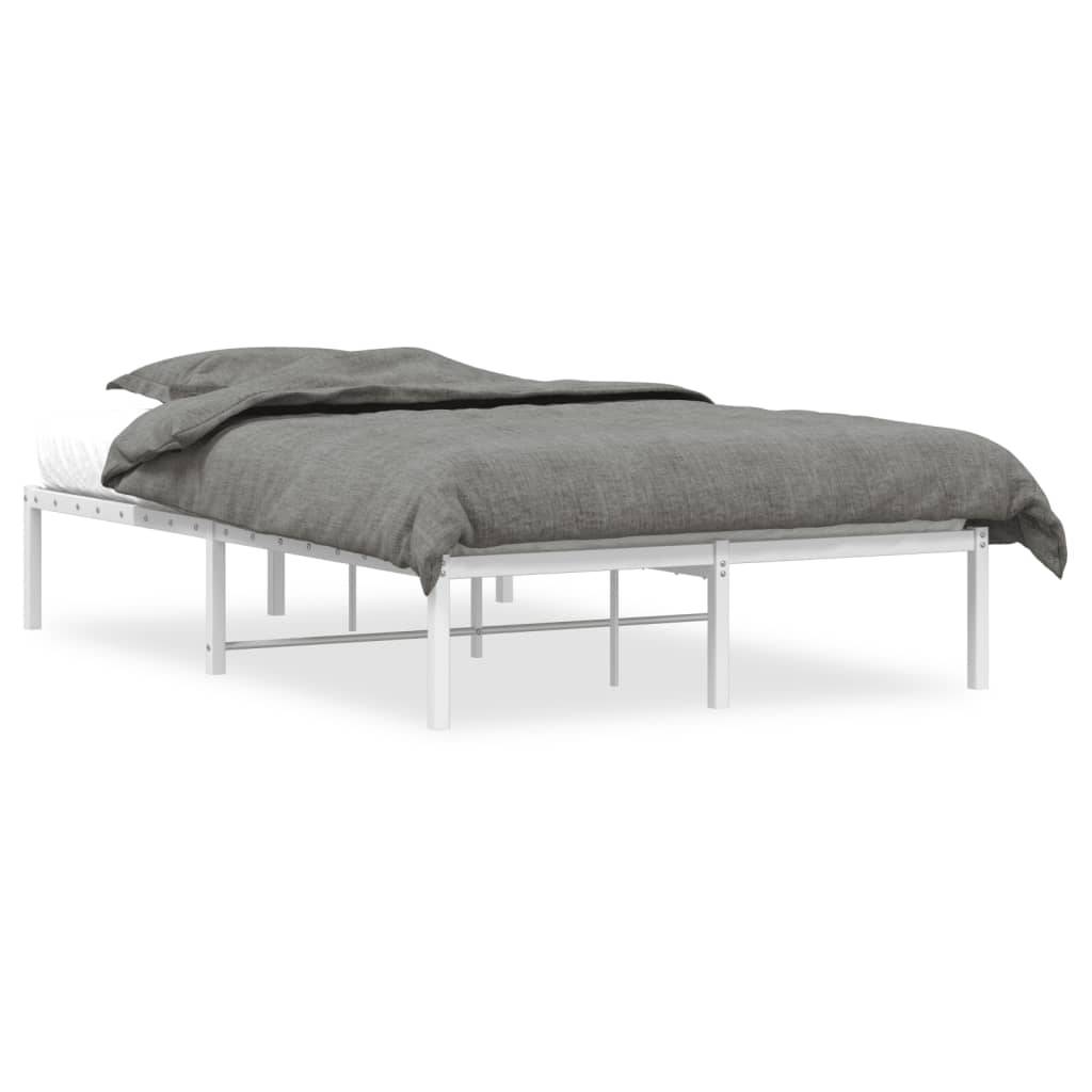 vidaXL Bettgestell Metall Weiß 120x190 cm
