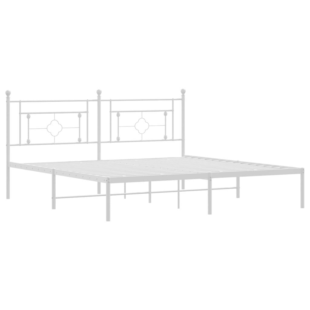 vidaXL Bettgestell mit Kopfteil Metall Weiß 183x213 cm