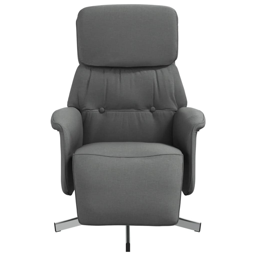 vidaXL Relaxsessel mit Fußteil Dunkelgrau Stoff