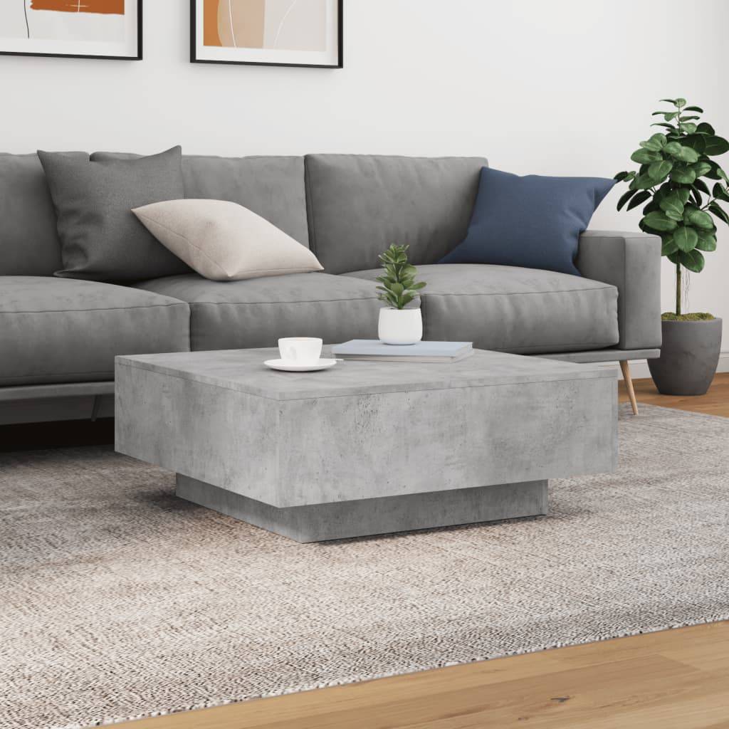 vidaXL Couchtisch Betongrau 80x80x31 cm Holzwerkstoff