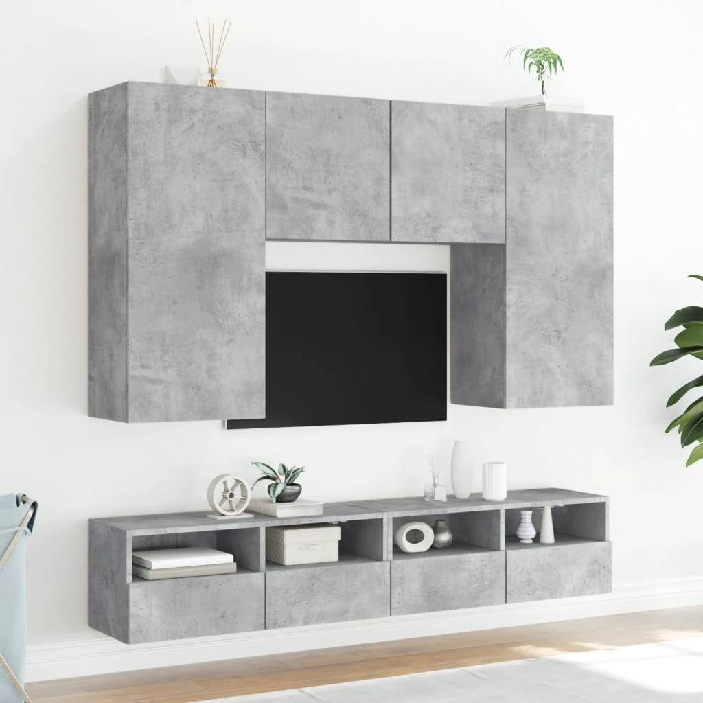 vidaXL TV-Wandschrank Betongrau 100x30x30 cm Holzwerkstoff