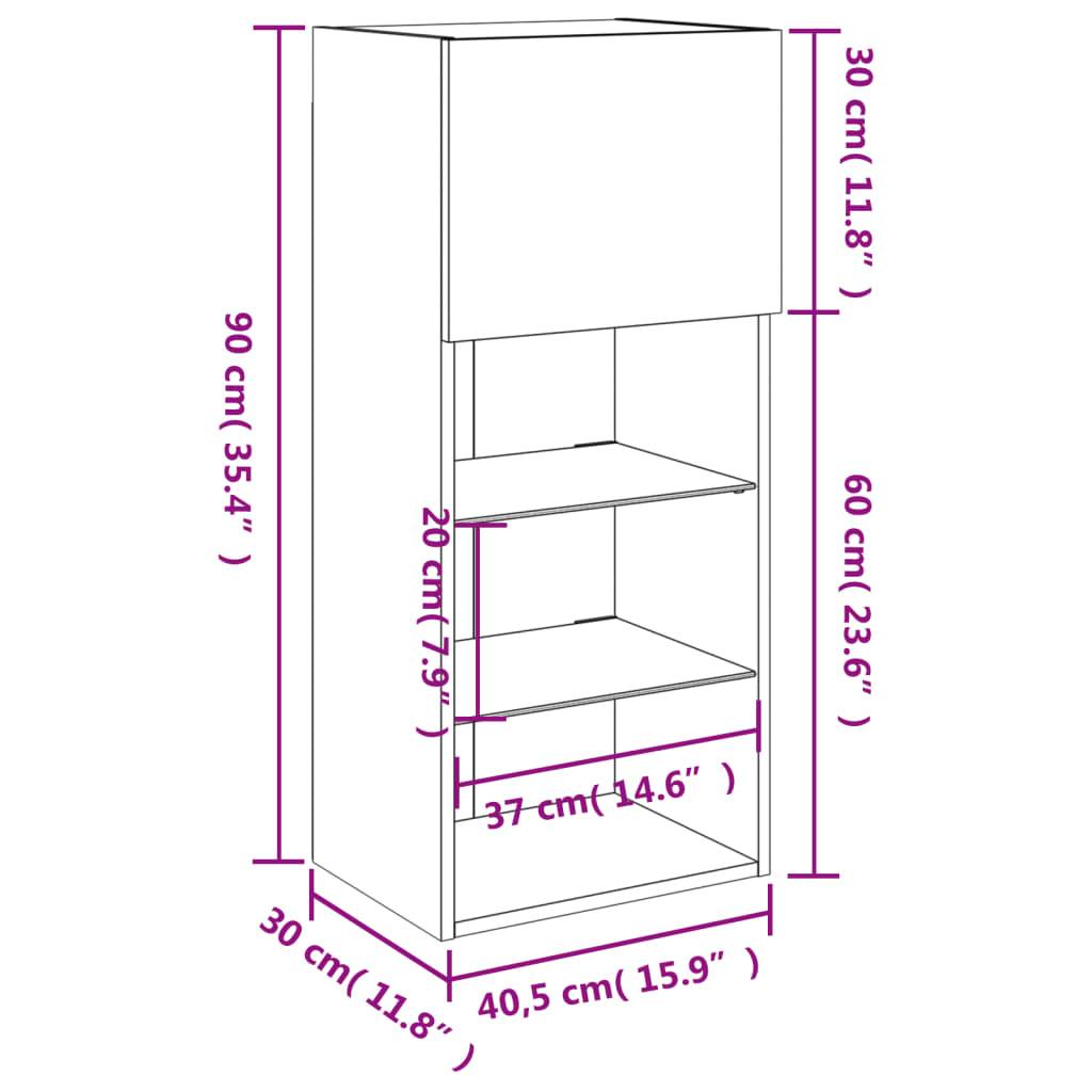 vidaXL TV-Schränke mit LED-Leuchten 2 Stk. Weiß 40,5x30x90 cm