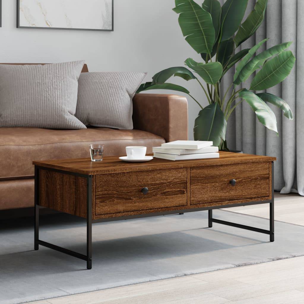 vidaXL Couchtisch Braun Eichen-Optik 101x49x39,5 cm Holzwerkstoff