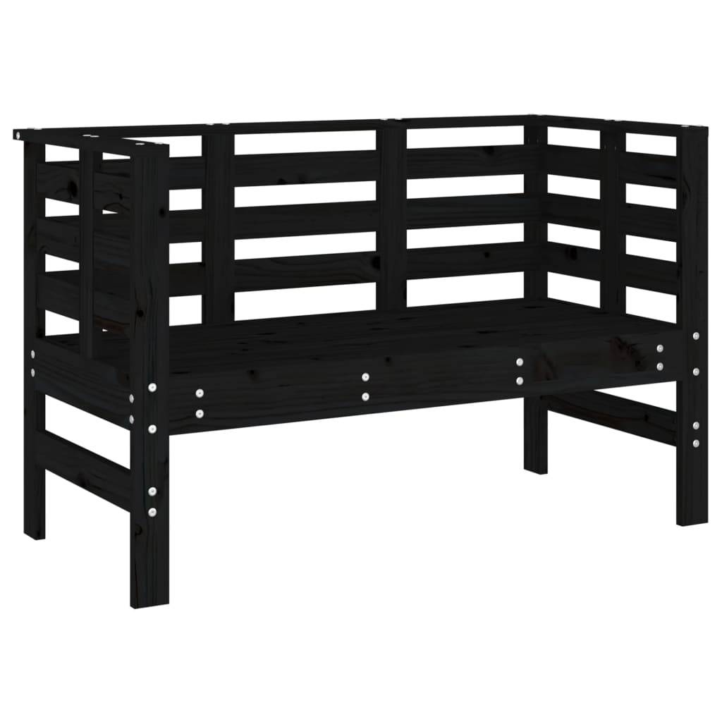 vidaXL Gartenbank Schwarz 111,5x53x71 cm Massivholz Kiefer