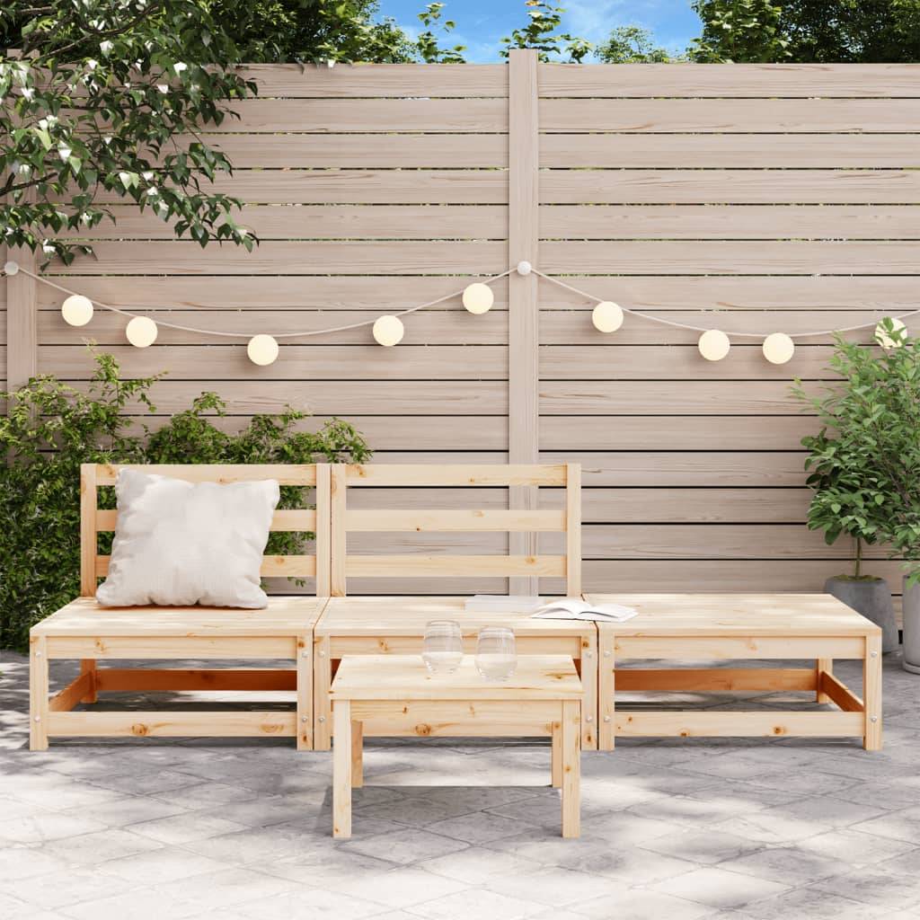 vidaXL Gartensofa ohne Armlehnen mit Fußhocker Massivholz Kiefer