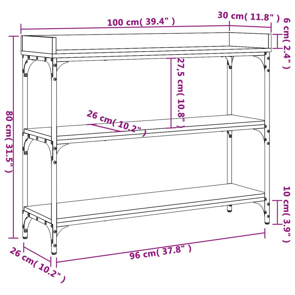 vidaXL Konsolentisch mit Ablagen Räuchereiche 100x30x80 cm