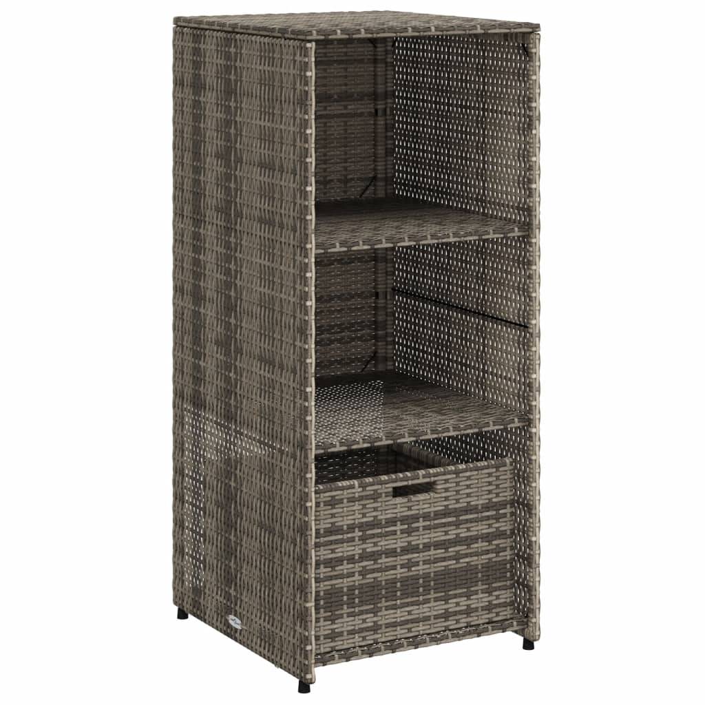 vidaXL Gartenschrank Grau 50x55x115 cm Poly Rattan
