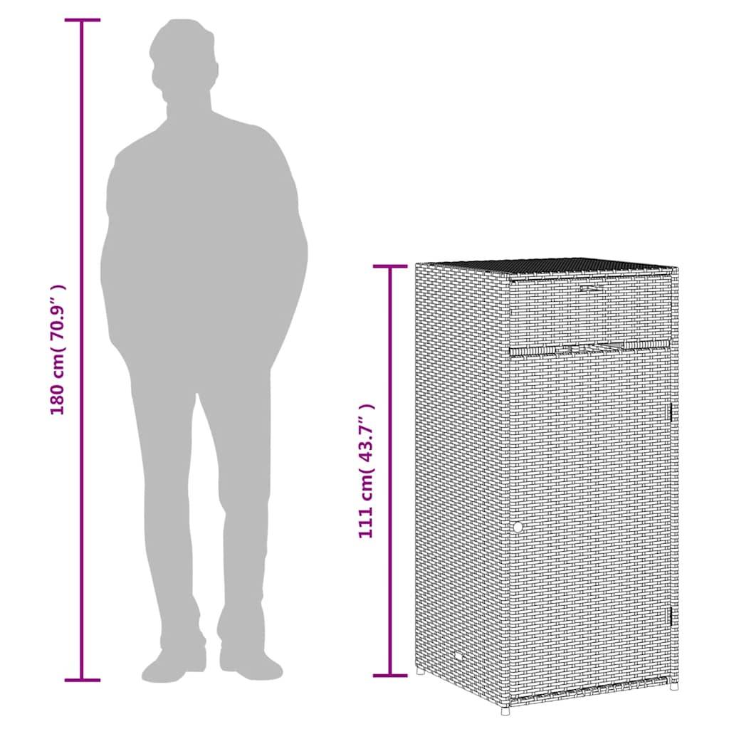 vidaXL Gartenschrank Grau 55x55x111 cm Poly Rattan