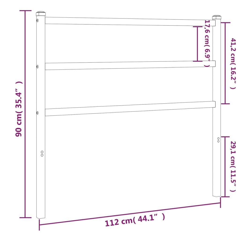 vidaXL Kopfteil Metall Schwarz 107 cm