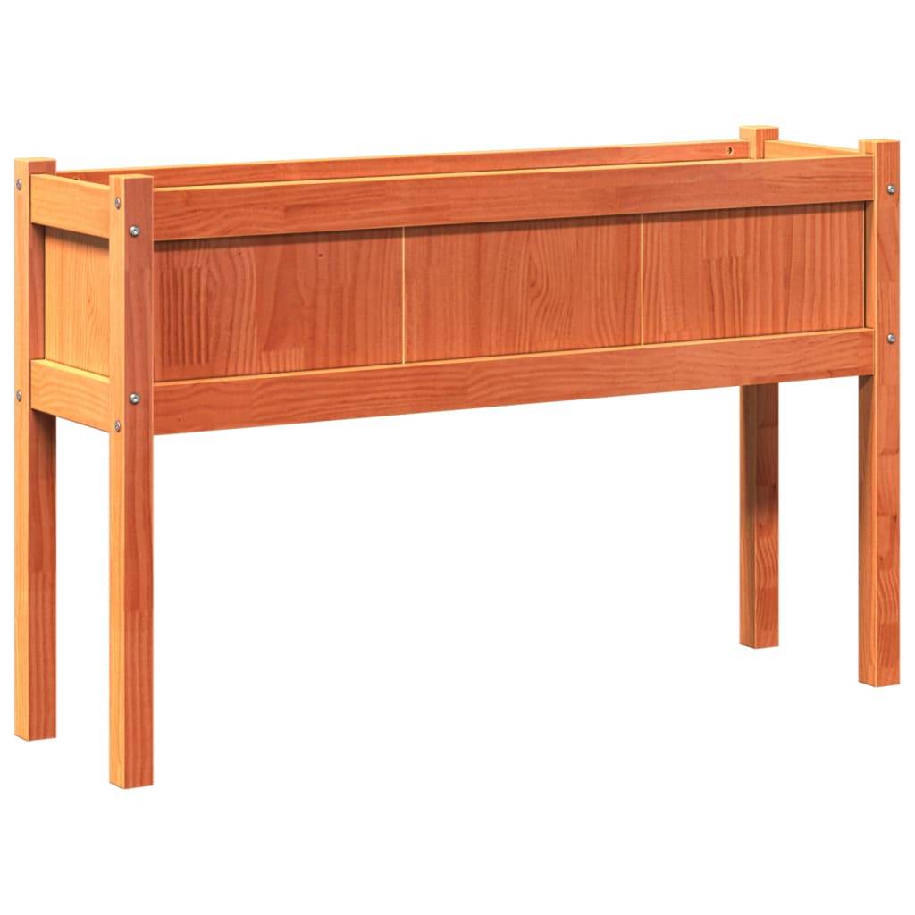 vidaXL Pflanzkübel mit Beinen Wachsbraun 110x31x70cm Massivholz Kiefer