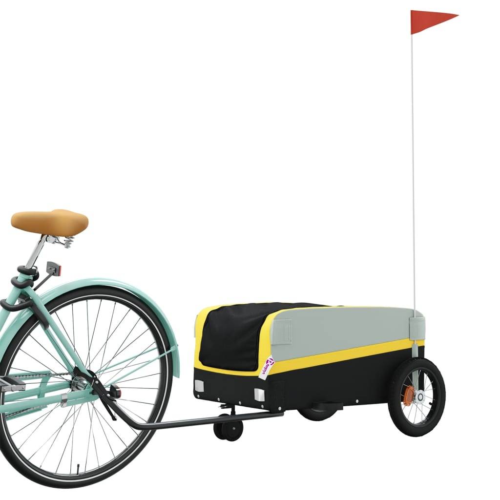 vidaXL Fahrradanhänger Schwarz und Gelb 30 kg Eisen