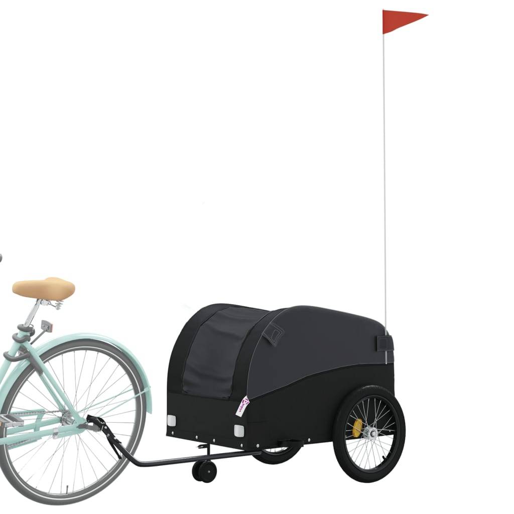 vidaXL Fahrradanhänger Schwarz 45 kg Eisen