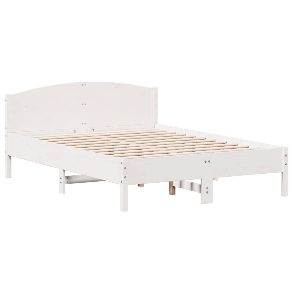 vidaXL Massivholzbett ohne Matratze Weiß 120x190 cm Kiefernholz