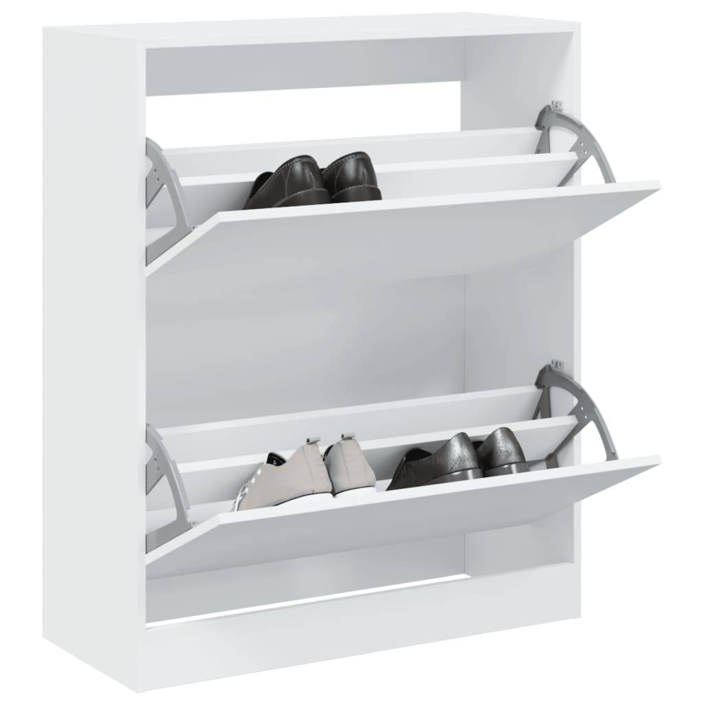 vidaXL Schuhschrank Weiß 80x34x96,5 cm Holzwerkstoff