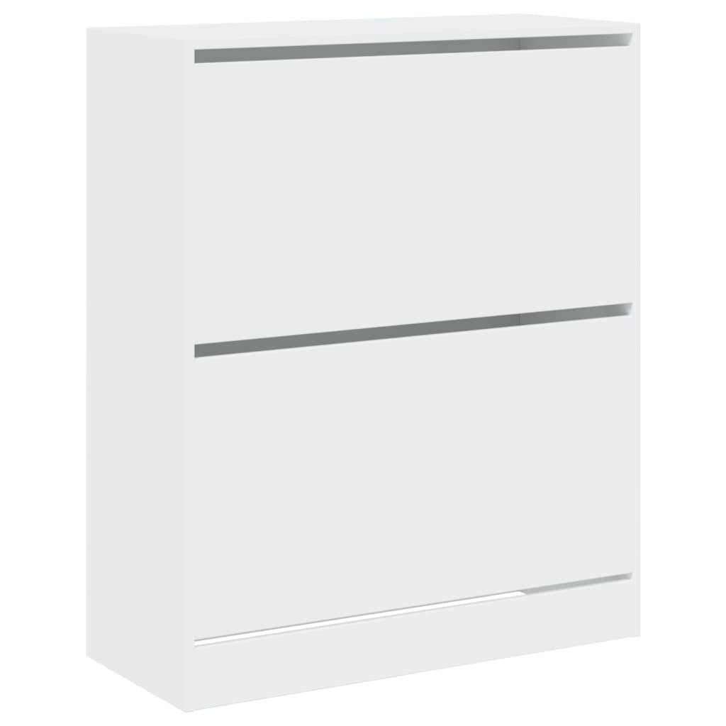 vidaXL Schuhschrank Weiß 80x34x96,5 cm Holzwerkstoff