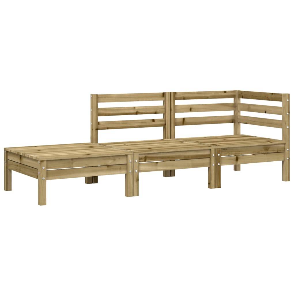 vidaXL Gartensofa mit Kissen und Hocker 3-Sitzer