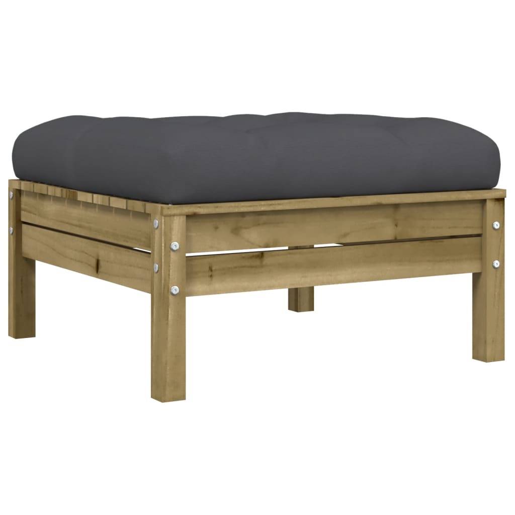 vidaXL Gartenhocker mit Kissen Kiefernholz Imprägniert