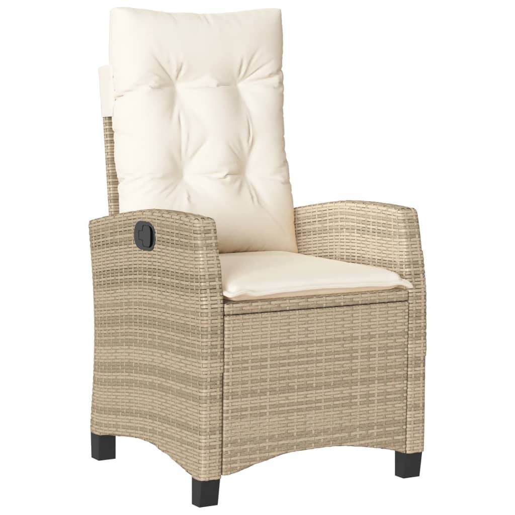 vidaXL 3-tlg. Garten-Essgruppe mit Kissen Beige Poly Rattan