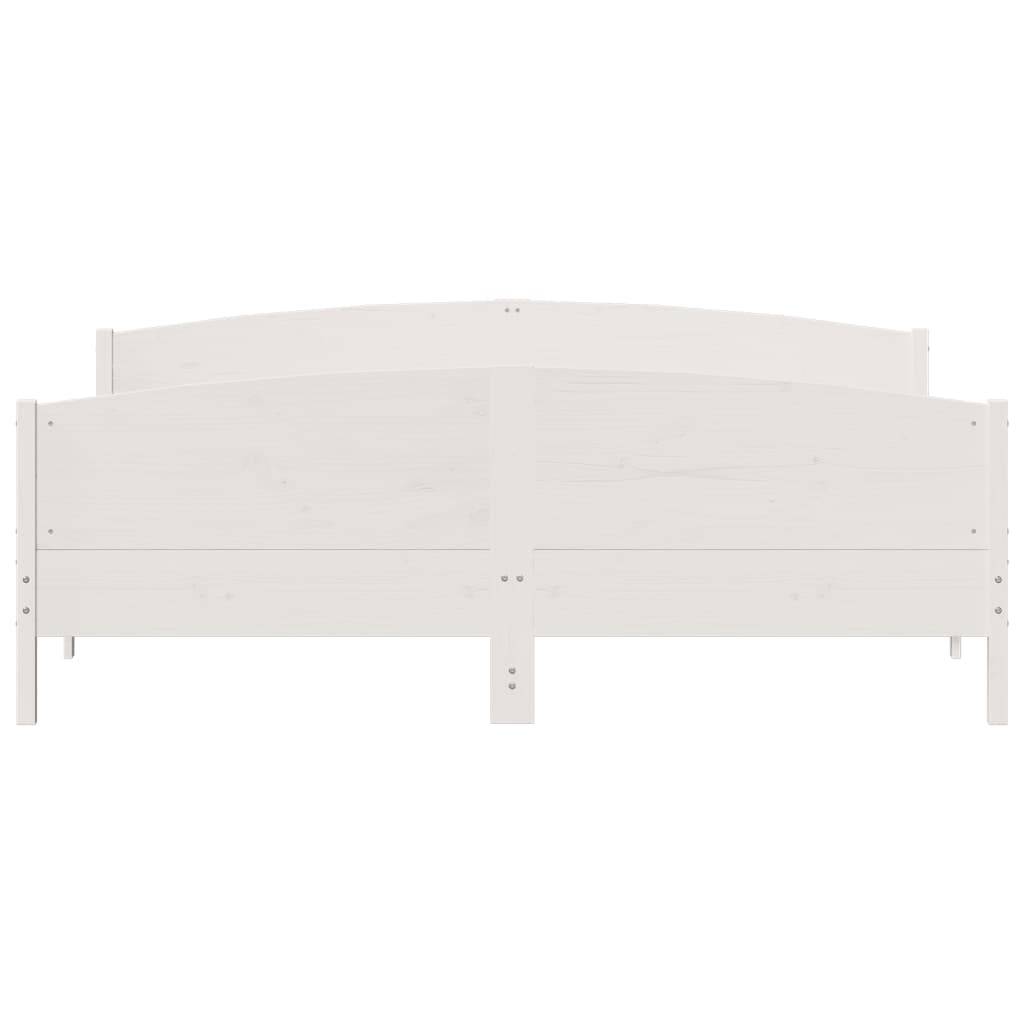vidaXL Massivholzbett ohne Matratze Weiß 180x200 cm Kiefernholz
