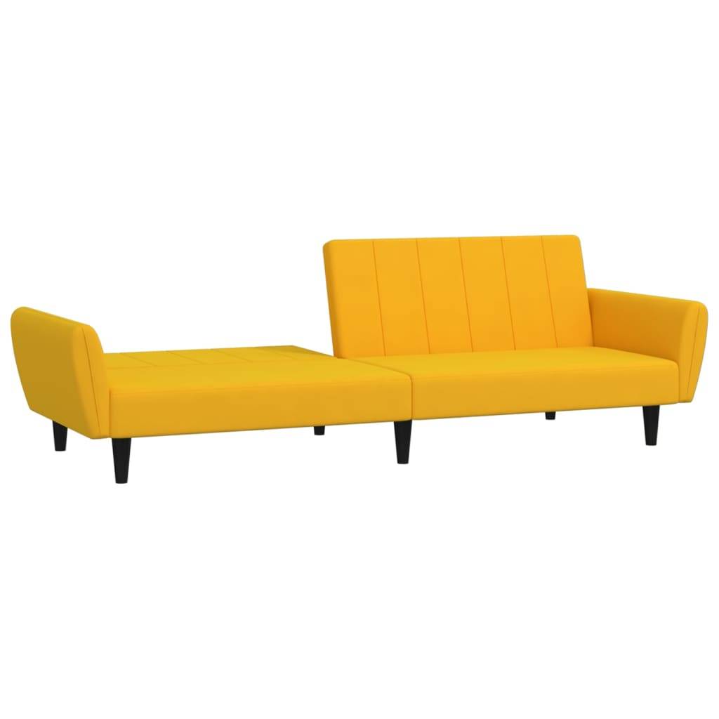 vidaXL Schlafsofa 2-Sitzer Gelb Samt