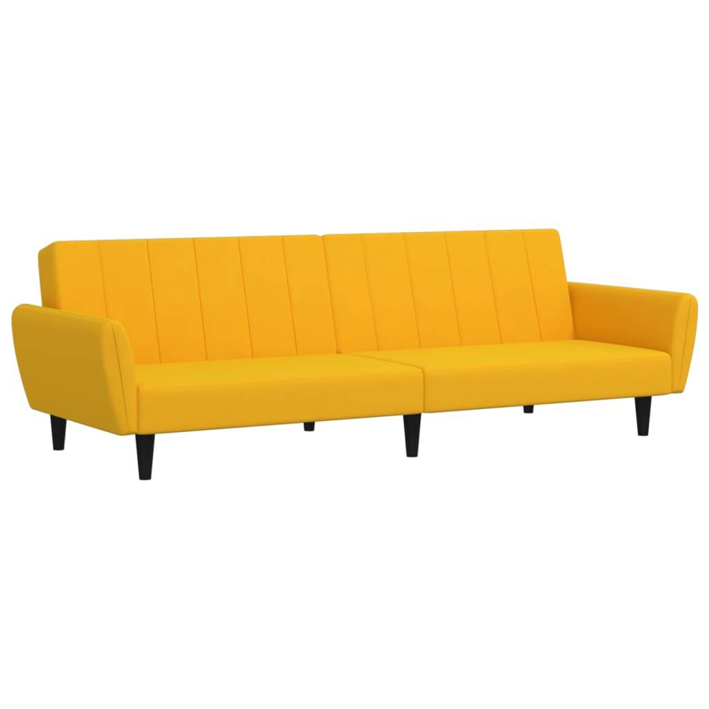 vidaXL Schlafsofa 2-Sitzer Gelb Samt