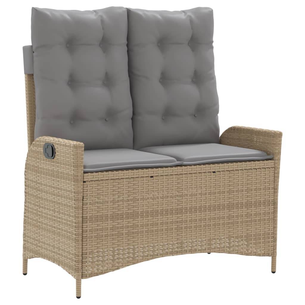 vidaXL 4-tlg. Garten-Essgruppe mit Kissen Beige Poly Rattan