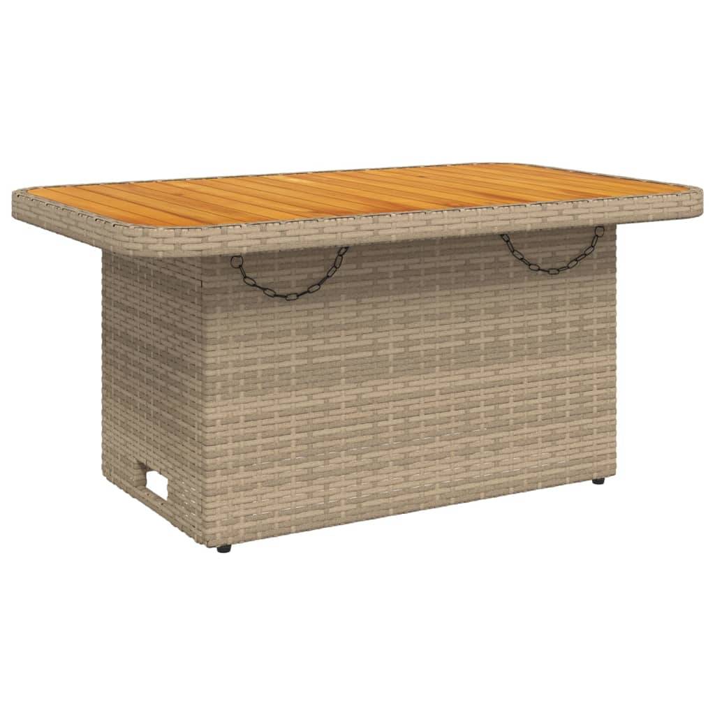 vidaXL 2-tlg. Garten-Essgruppe mit Kissen Beige Poly Rattan