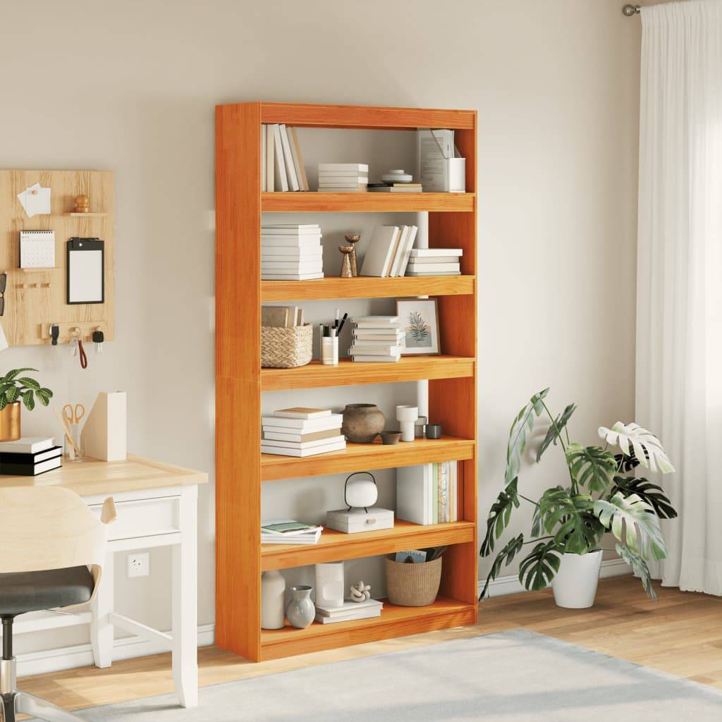 vidaXL Bücherregal/Raumteiler 100x30x199,5 cm Massivholz Kiefer
