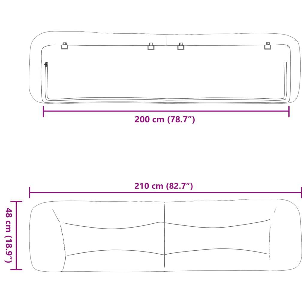 vidaXL Kopfteil-Kissen "Hvar" Taupe 200 cm Stoff