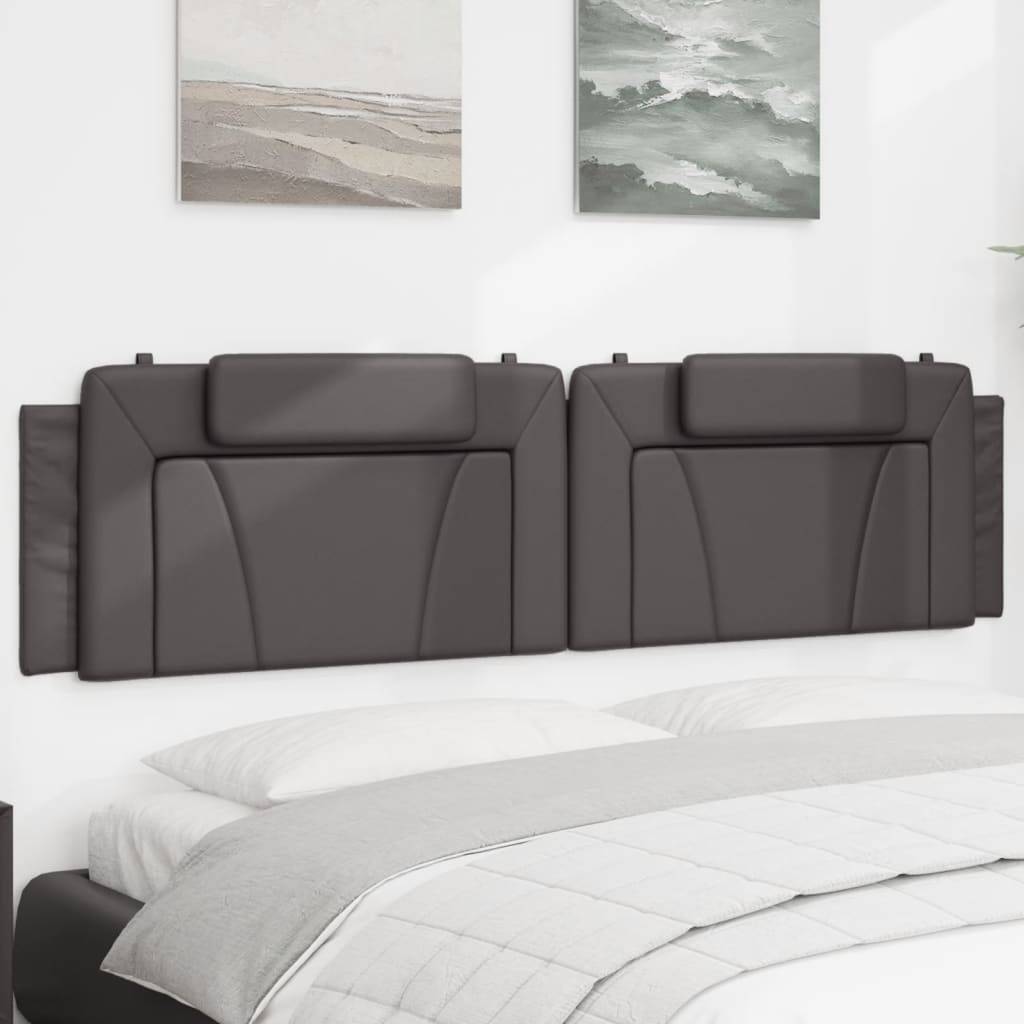 vidaXL Kopfteil-Kissen "Viana" Grau 200 cm Kunstleder