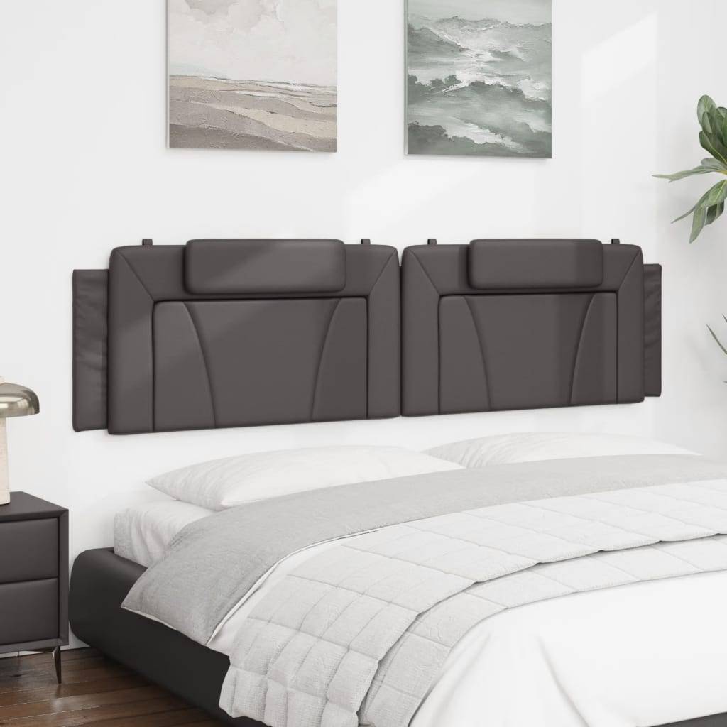 vidaXL Kopfteil-Kissen "Viana" Grau 200 cm Kunstleder