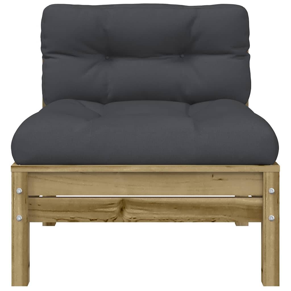 vidaXL Gartensofa ohne Armlehnen mit Kissen Kiefernholz