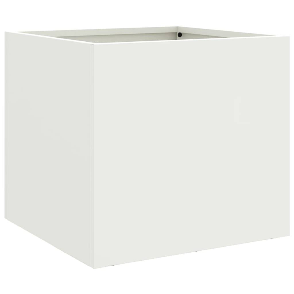 vidaXL Pflanzkübel Weiß 32x30x29 cm Stahl