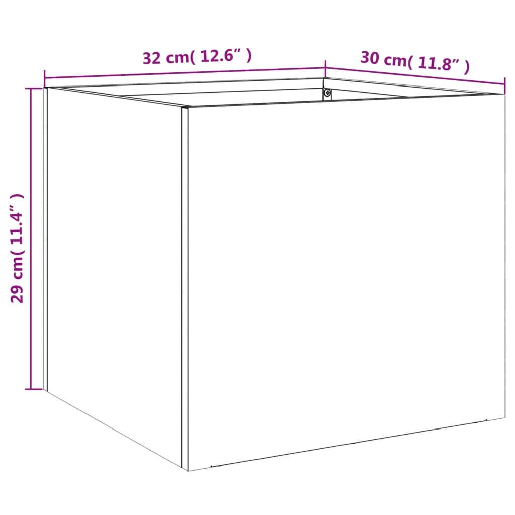 vidaXL Pflanzkübel Weiß 32x30x29 cm Stahl