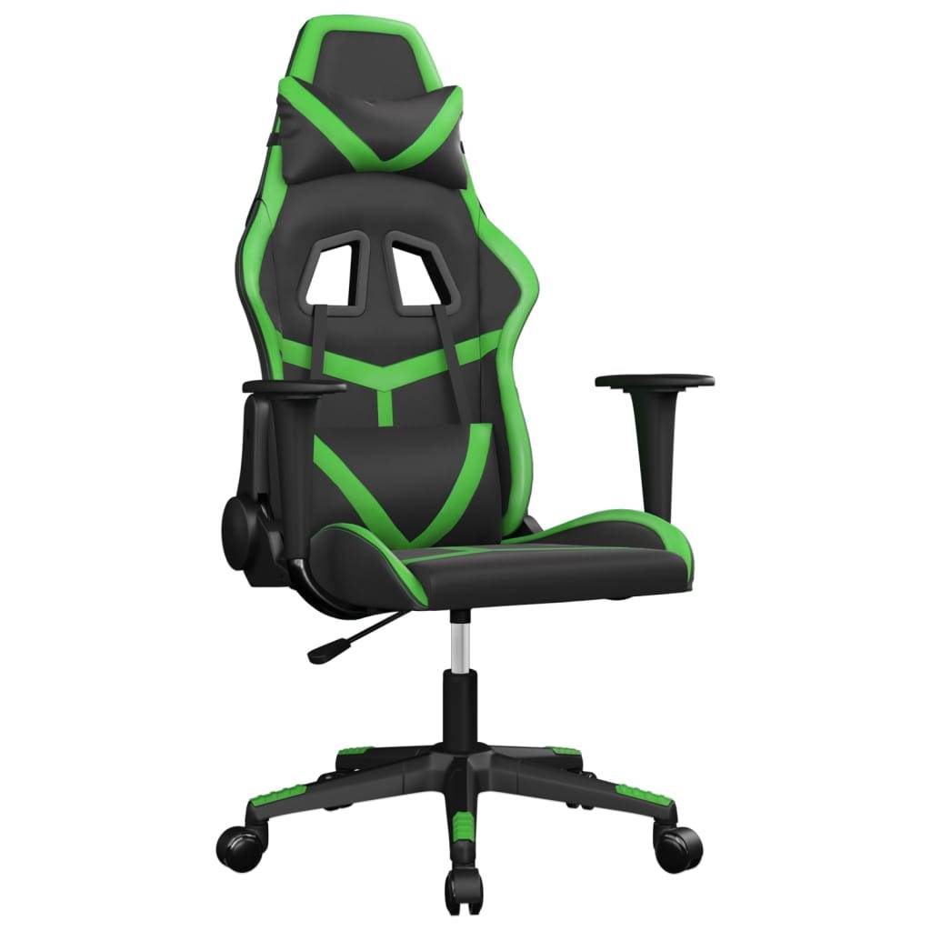 vidaXL Gaming-Stuhl mit Massagefunktion Schwarz und Grün Kunstleder