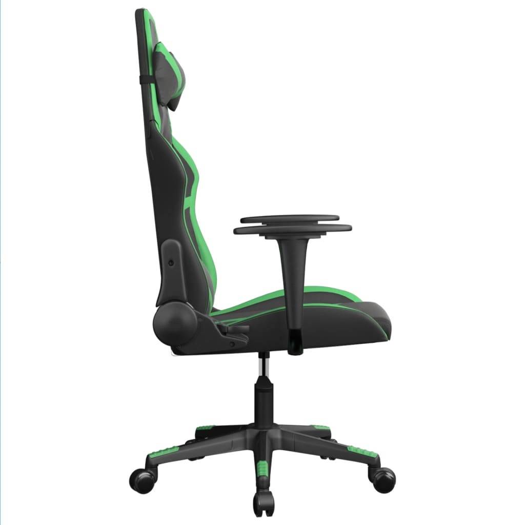 vidaXL Gaming-Stuhl mit Massagefunktion Schwarz und Grün Kunstleder