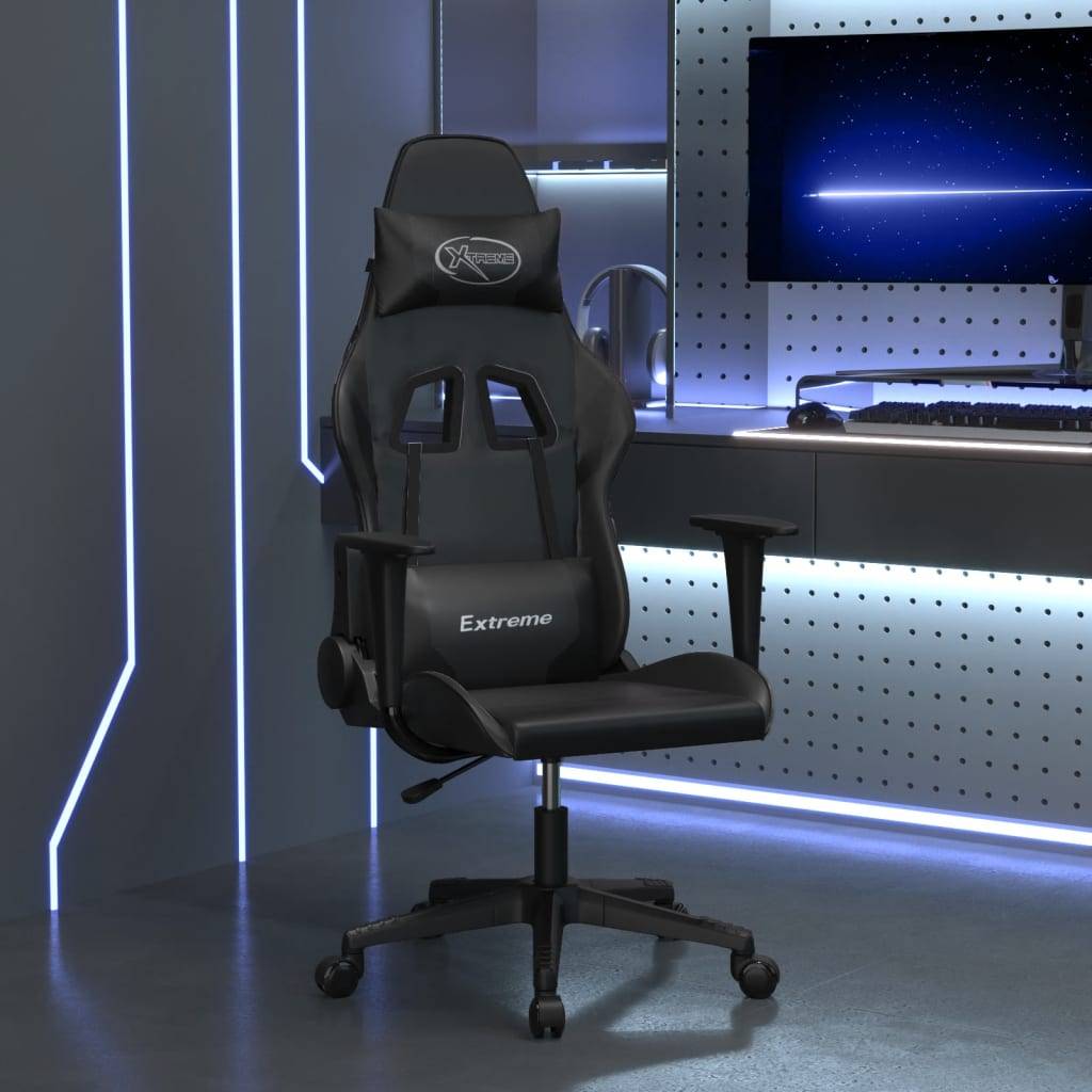 vidaXL Gaming-Stuhl mit Massagefunktion Schwarz Kunstleder
