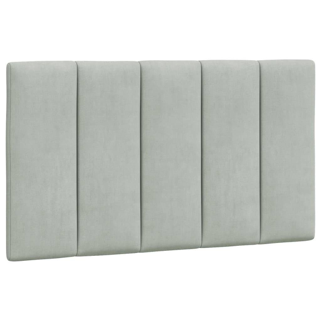 vidaXL Kopfteil-Kissen "Hanko" Hellgrau 90 cm Samt