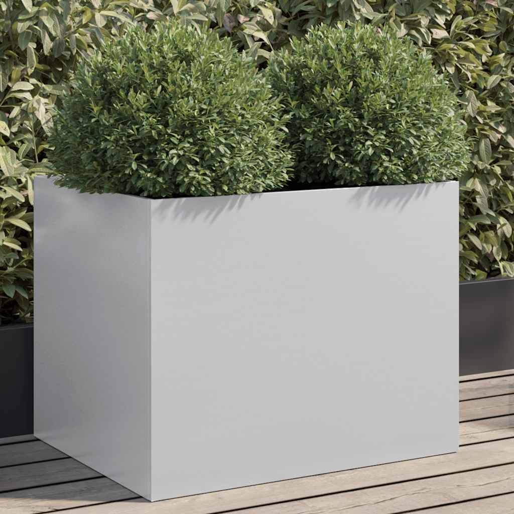 vidaXL Pflanzkübel Silbern 62x47x46 cm Verzinkter Stahl