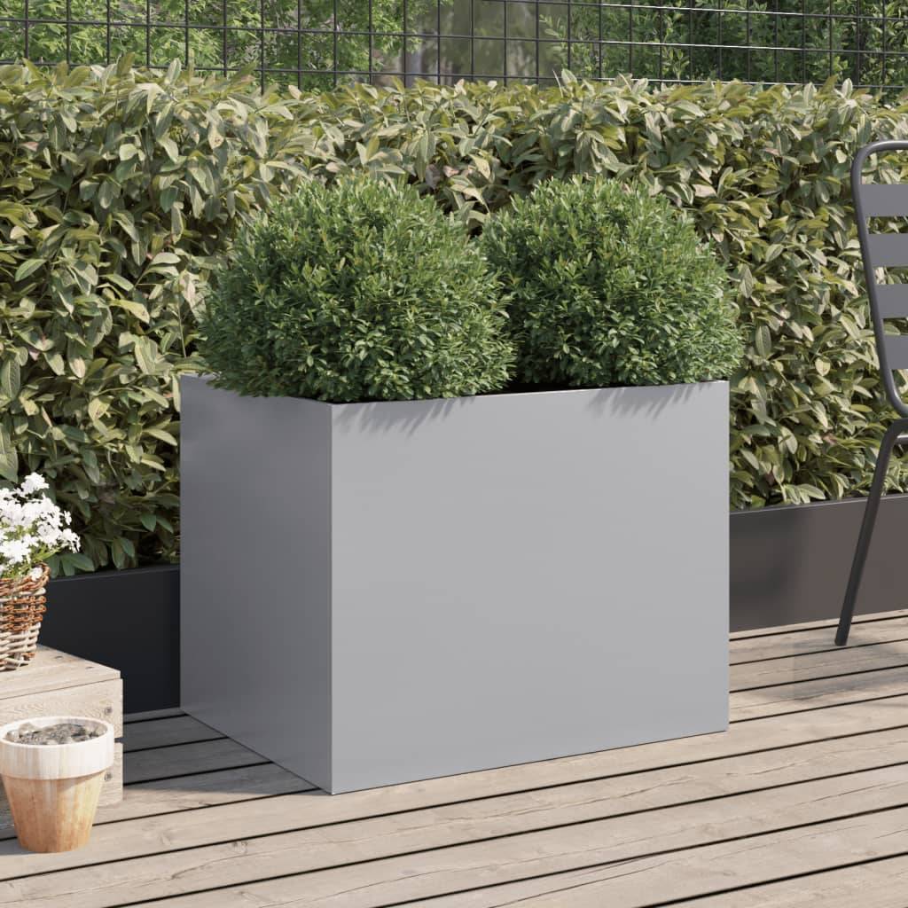 vidaXL Pflanzkübel Silbern 62x47x46 cm Verzinkter Stahl